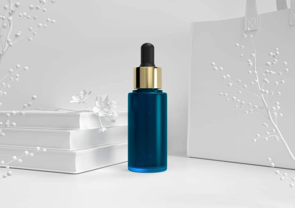 Perfume with white paper backgrounds